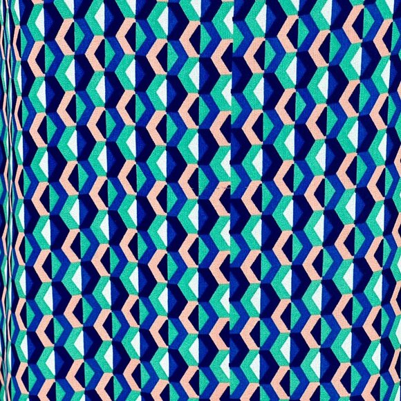 Anthropologie Maeve Womens Teal Silk Geometric Slip Dress Blue Green size XS - Picture 4 of 11